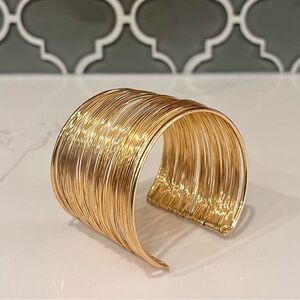 Elegant Gold Wire Cuff Bracelet